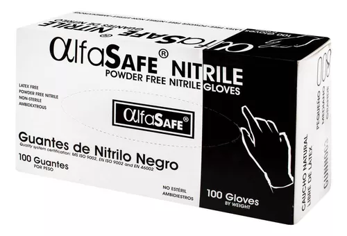GUANTE NITRILO NEGRO TALLA L CAJA X 100 UND
