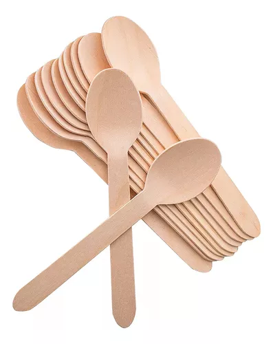 CUCHARA DE MADERA PARA POSTRE 10,5 CM X 100