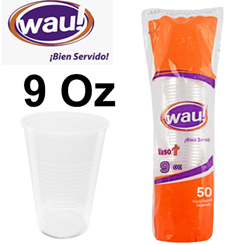 VASO WAU TRANSP 9 ONZ X 50