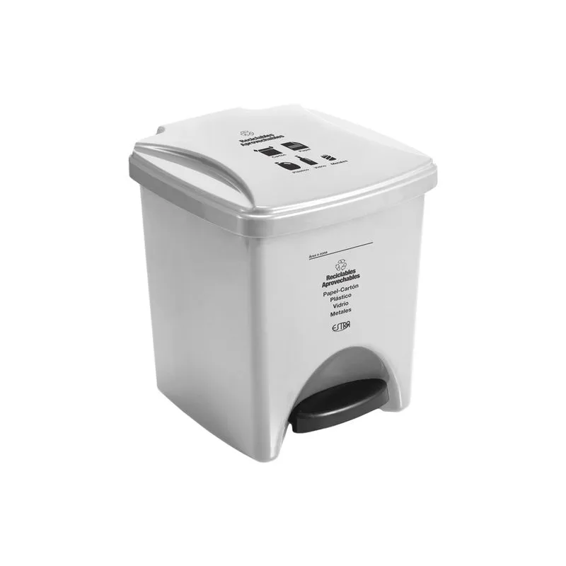 CANECA ESTRA 20 LT PEDAL CUADRADA PLASTICA